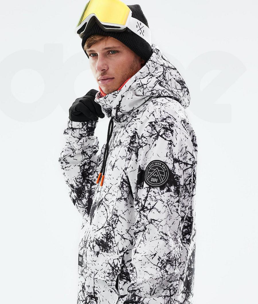 Dope Wylie Patch Snowboardjacken Herren Weiß Schwarz | CH2241IS