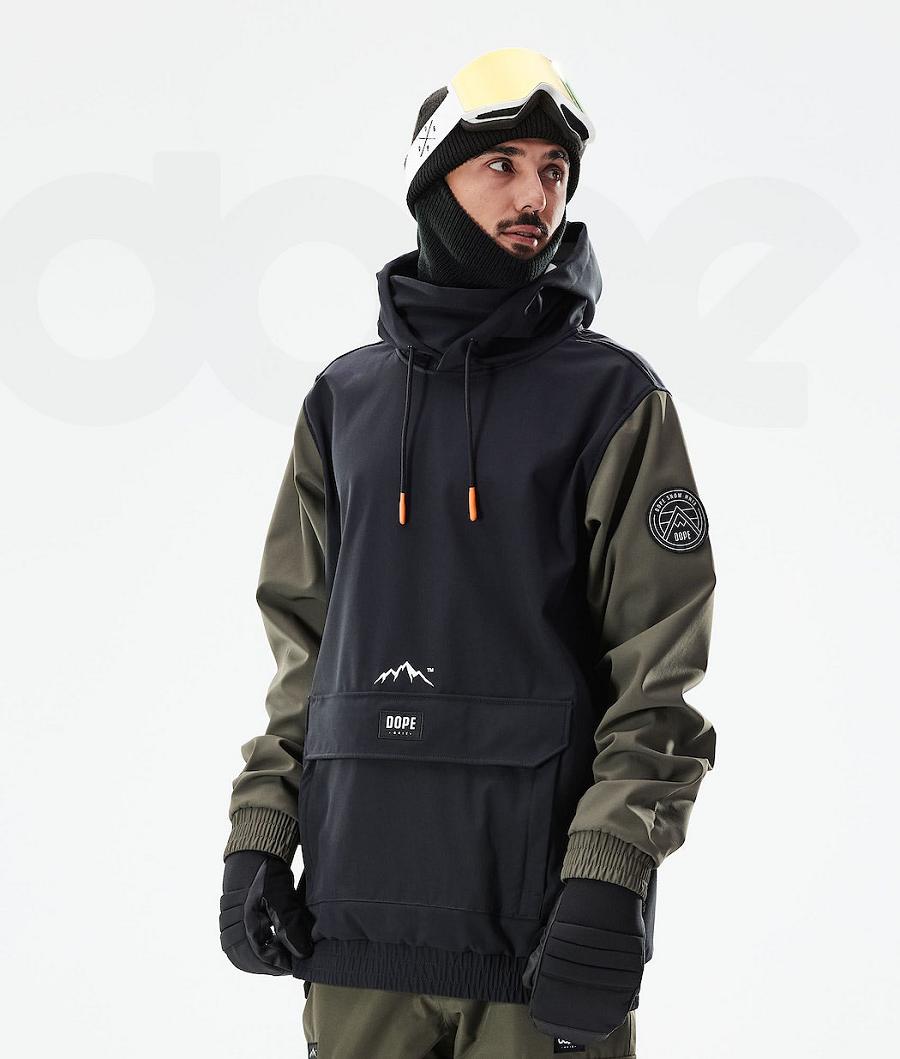 Dope Wylie Patch Snowboardjacken Herren Schwarz Grün | CH2242OR