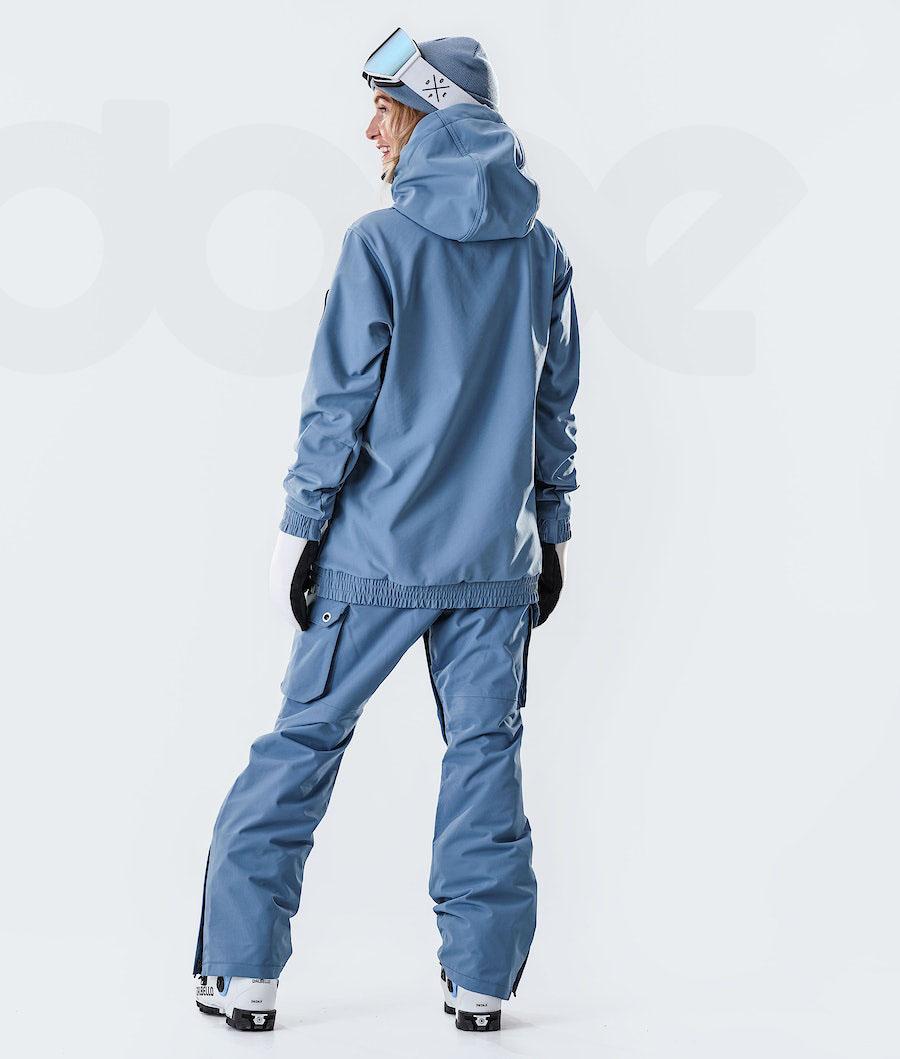 Dope Wylie W 10k Capital Skijacken Damen Blau Grau | CH1394LH