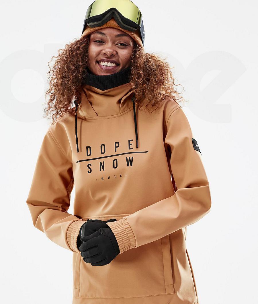 Dope Wylie W DS Snowboardjacken Damen Khaki Gelb | CH1553CE