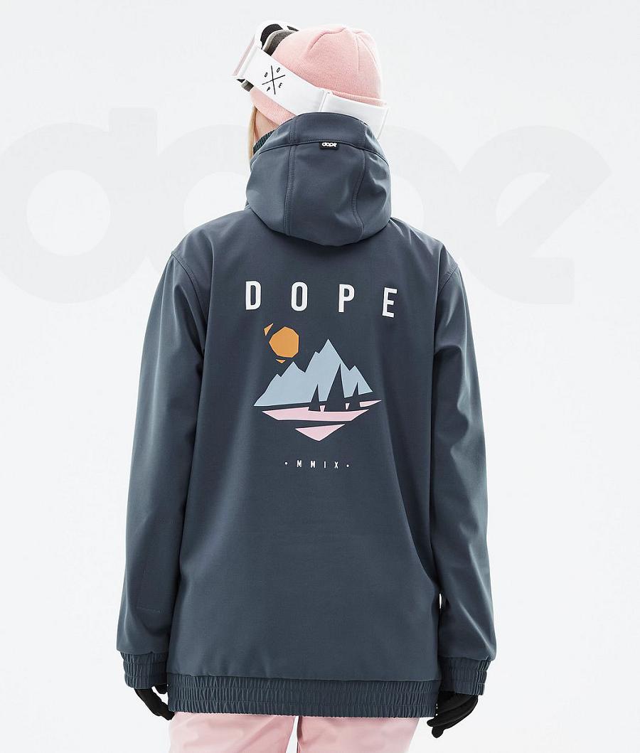 Dope Yeti W Pine Skijacken Damen Tiefesgrün Blau | CH1357IS