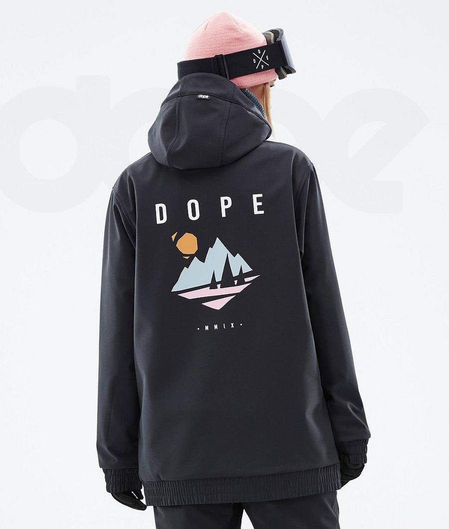 Dope Yeti W Pine Skijacken Damen Tiefesgrün Schwarz | CH1358OR